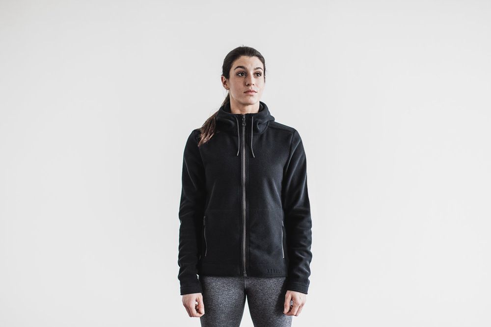 NOBULL Women's Arctic Zip-Up Jackets - Black - Ireland (7901TLEPK)